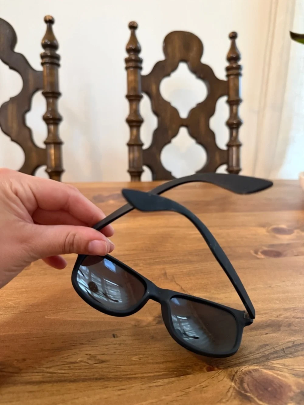 Classic Wayfarer-Style Black Sunglasses